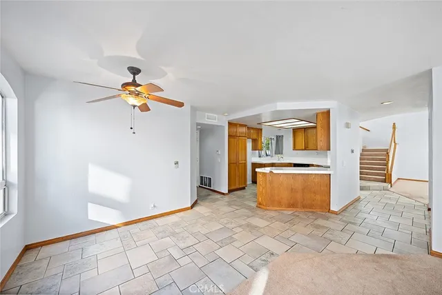 a view of a kitchen with a sink
