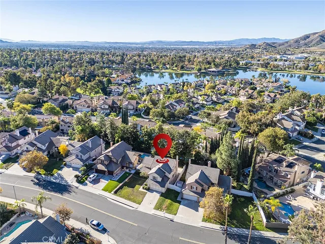an aerial view of a house