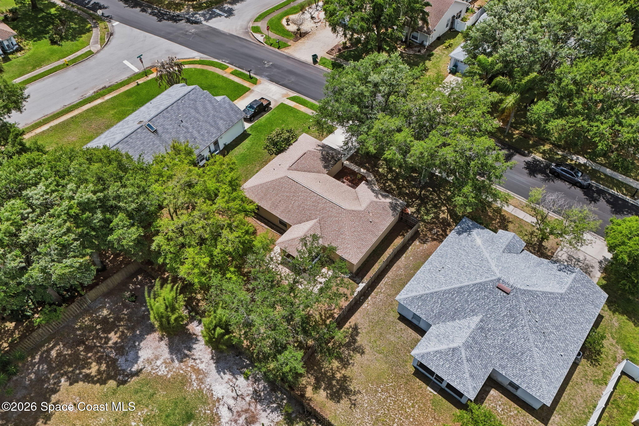 2005 Lansing Street Melbourne, FL 32935 - Photo 45 of 47 an aerial view of a house with a garden