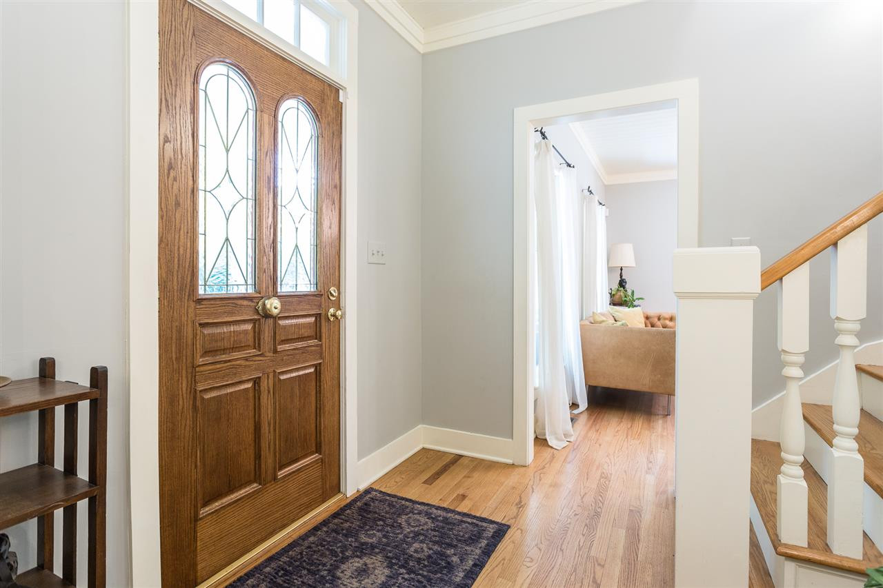11809 Appaloosa Run East Raleigh, NC 27613 - Photo 4 of 30 This lovely entry foyer boasts gorgeous hardwood floors, wood treads on the staircase and a transom window above the front entrance. Entry Foyer