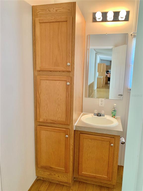 12752 Southeast 9th Place Gainesville, FL 32641 - Photo 39 of 53 a bathroom with a sink a mirror and vanity