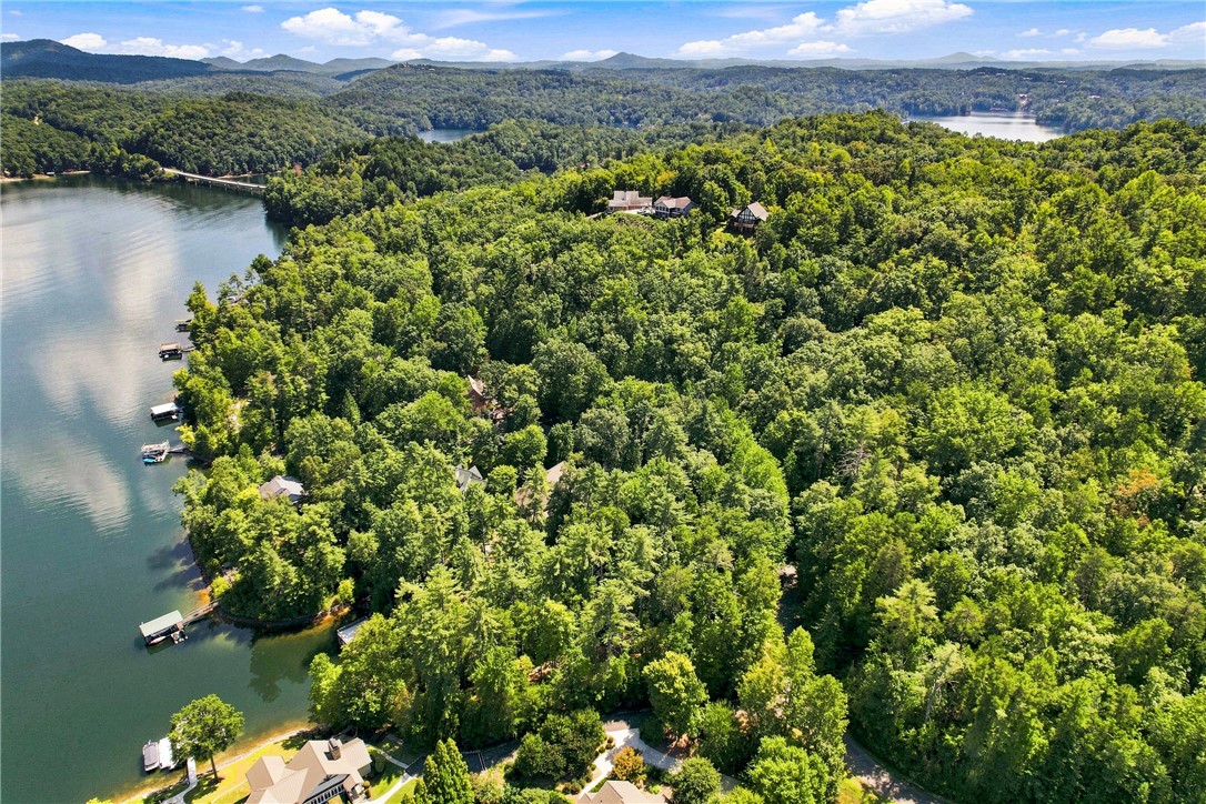 927 Bay Ridge Drive Salem, SC 29676 - Photo 13 of 15 Lush forested hills surround a quiet mountain lake beneath clear blue skies.