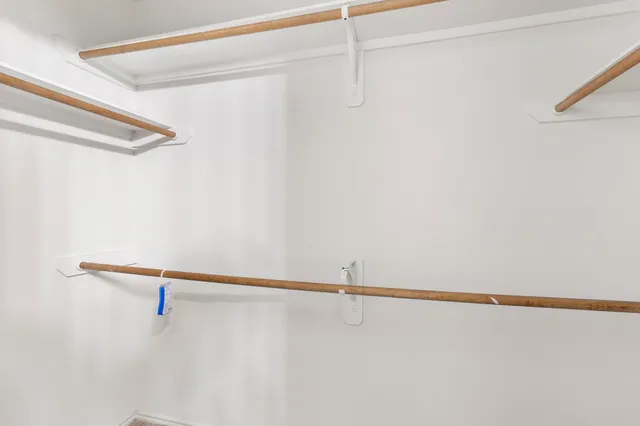 a close up view of racks on the wall