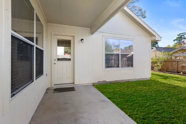 a view of backyard of house