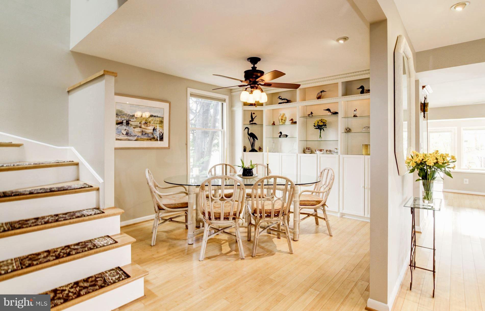 673 Red Cedar Road Annapolis, MD 21409 - Photo 17 of 46 Breezy Dining Room with Built-In Display Cabinetry