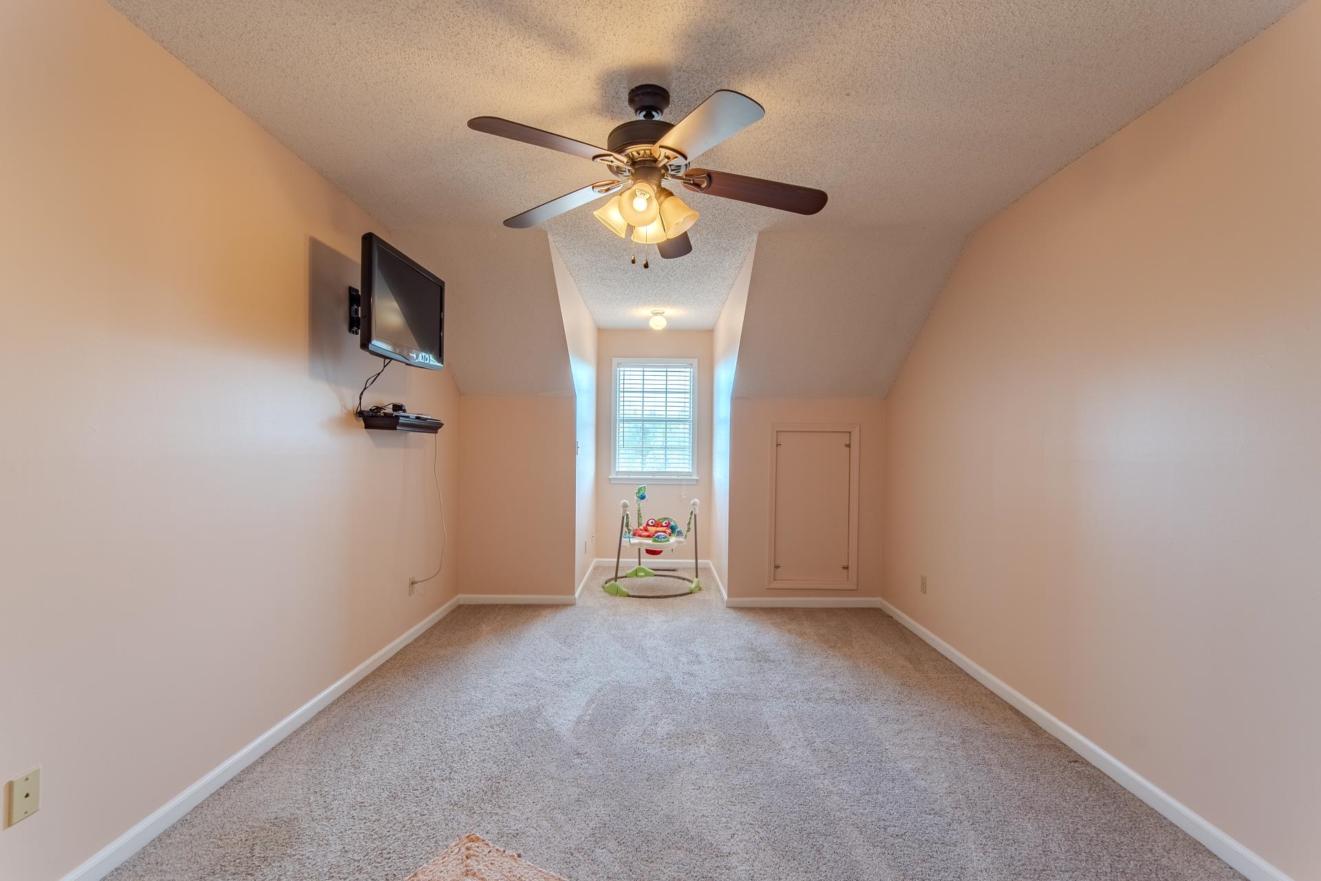 345 Dancer Road Selmer, TN 38375 - Photo 20 of 24 Bonus room featuring a textured ceiling, carpet, and ceiling fan