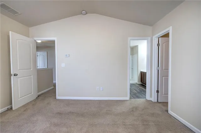 an empty room with closet