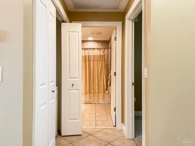 a view of a bathroom with a glass door