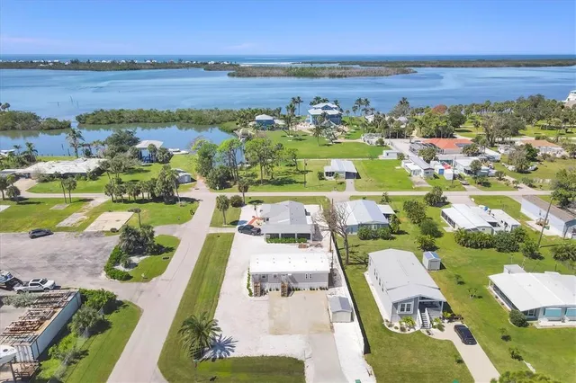 a view of a city with an ocean view