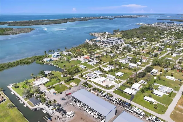 a view of a city with an ocean