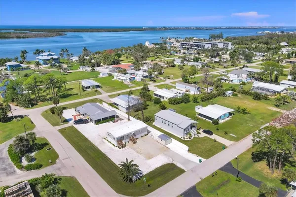 a view of a city with an ocean