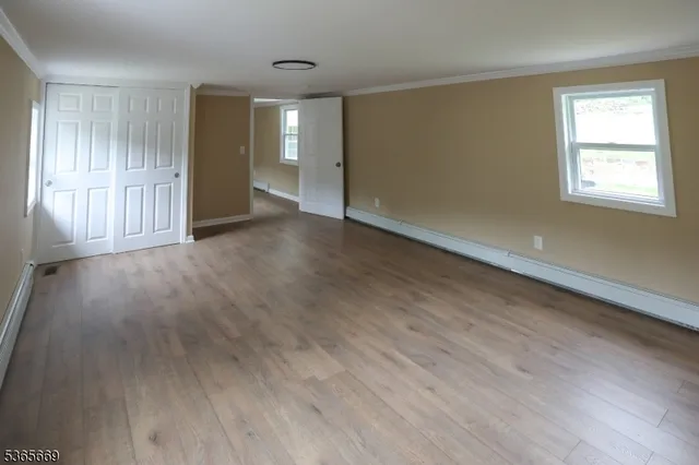 a view of a garden with an outdoor space