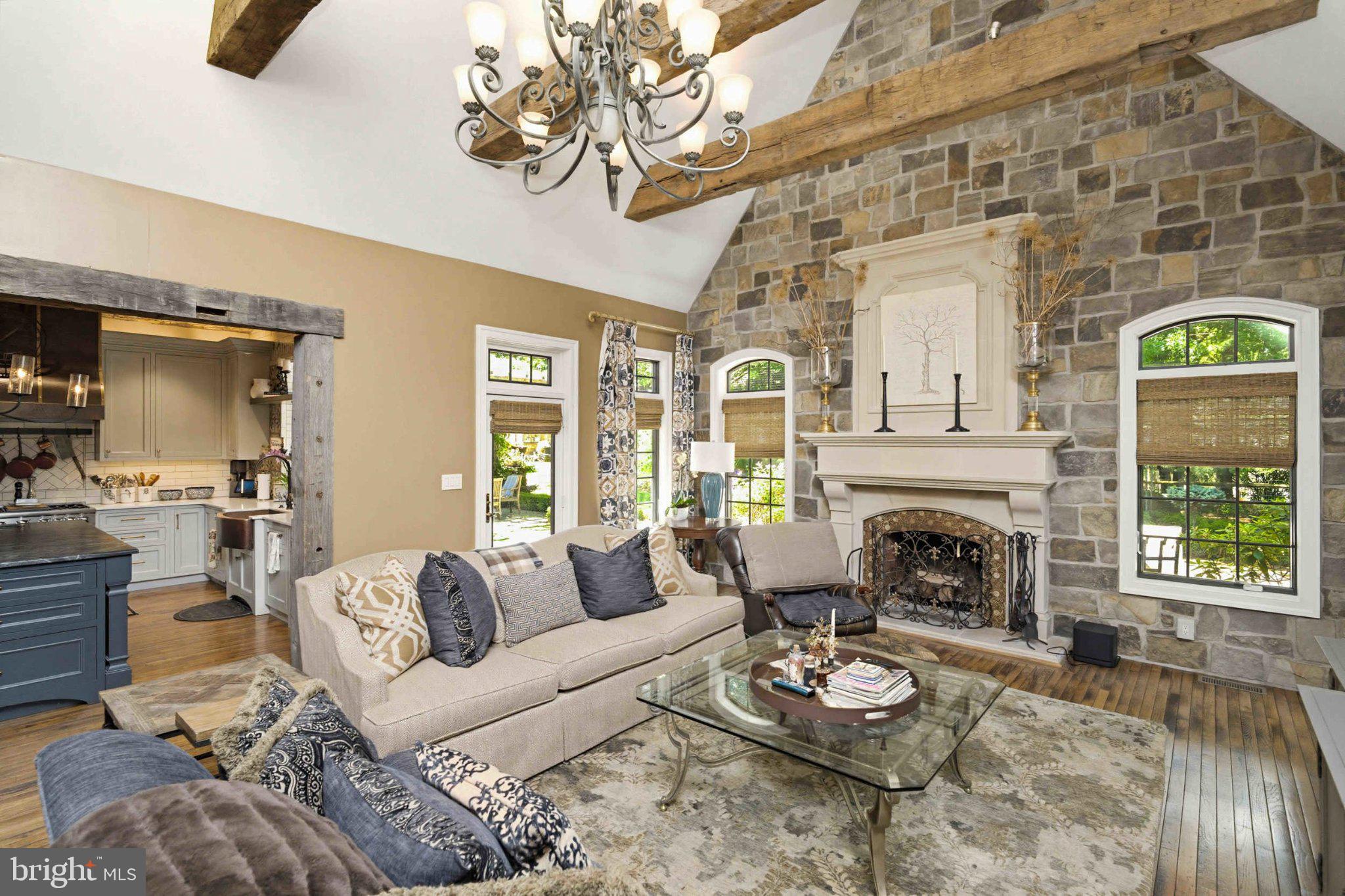 2244 Deer Path Road Huntingdon Valley, PA 19006 - Photo 52 of 95 Stone fireplace in cozy main living room.
