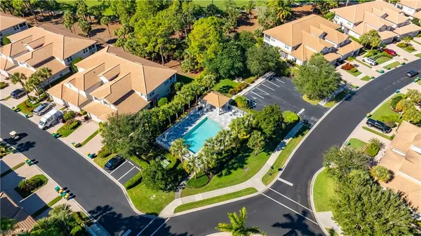 an aerial view of a house