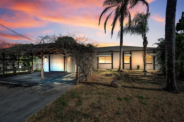 a view of a house with a patio
