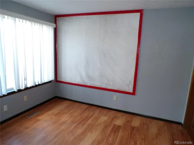 a view of small space with racks on the wall