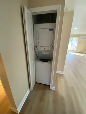 a utility room with a washer and dryer