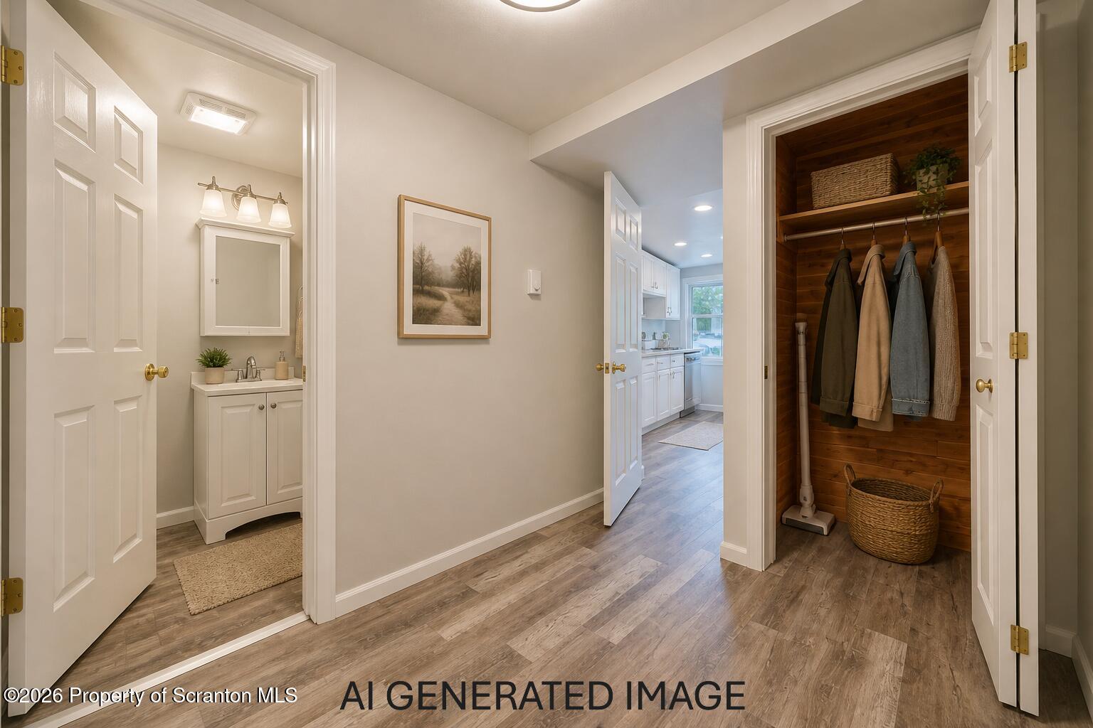 200 Center Street Clarks Summit, PA 18411 - Photo 21 of 26 a view of a hallway with wooden floor and living room