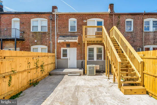 a view of a brick building