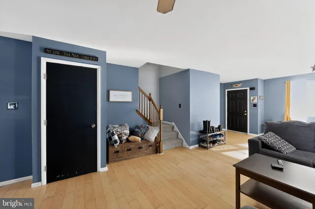 a living room with furniture