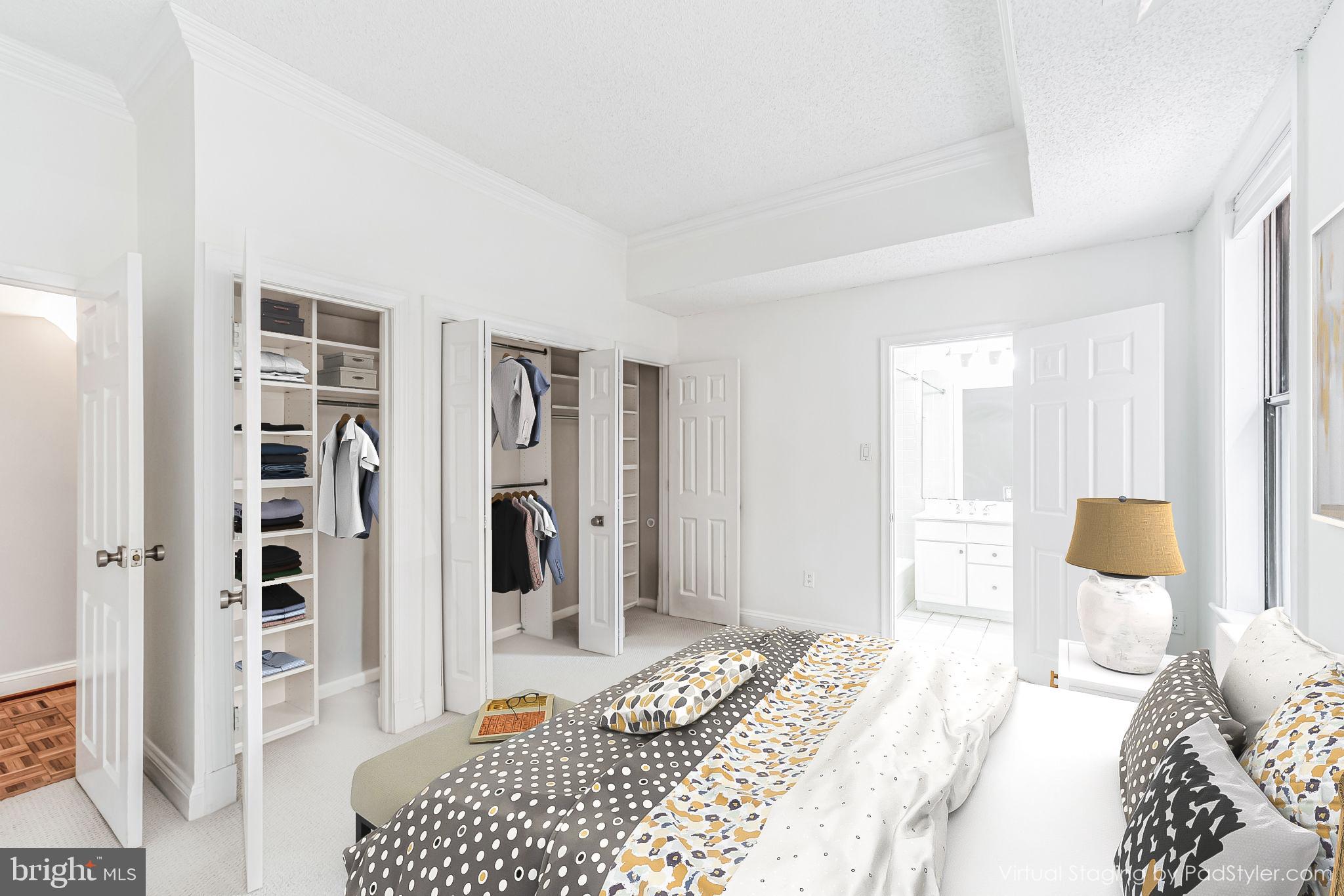 2123 California Street Northwest, Unit C6 Washington, DC 20008 - Photo 17 of 32 Primary bedroom custom closets *virtually staged*