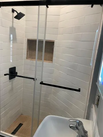 a bathroom with a shower