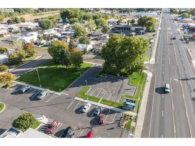 a view of a city with an ocean view