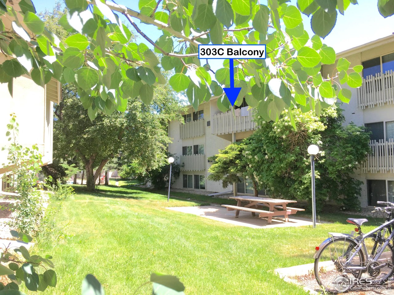 2707 Valmont Road, Unit 303C Boulder, CO 80304 - Photo 1 of 20 Unit Balcony overlooks the HOA greenspace and picnic area