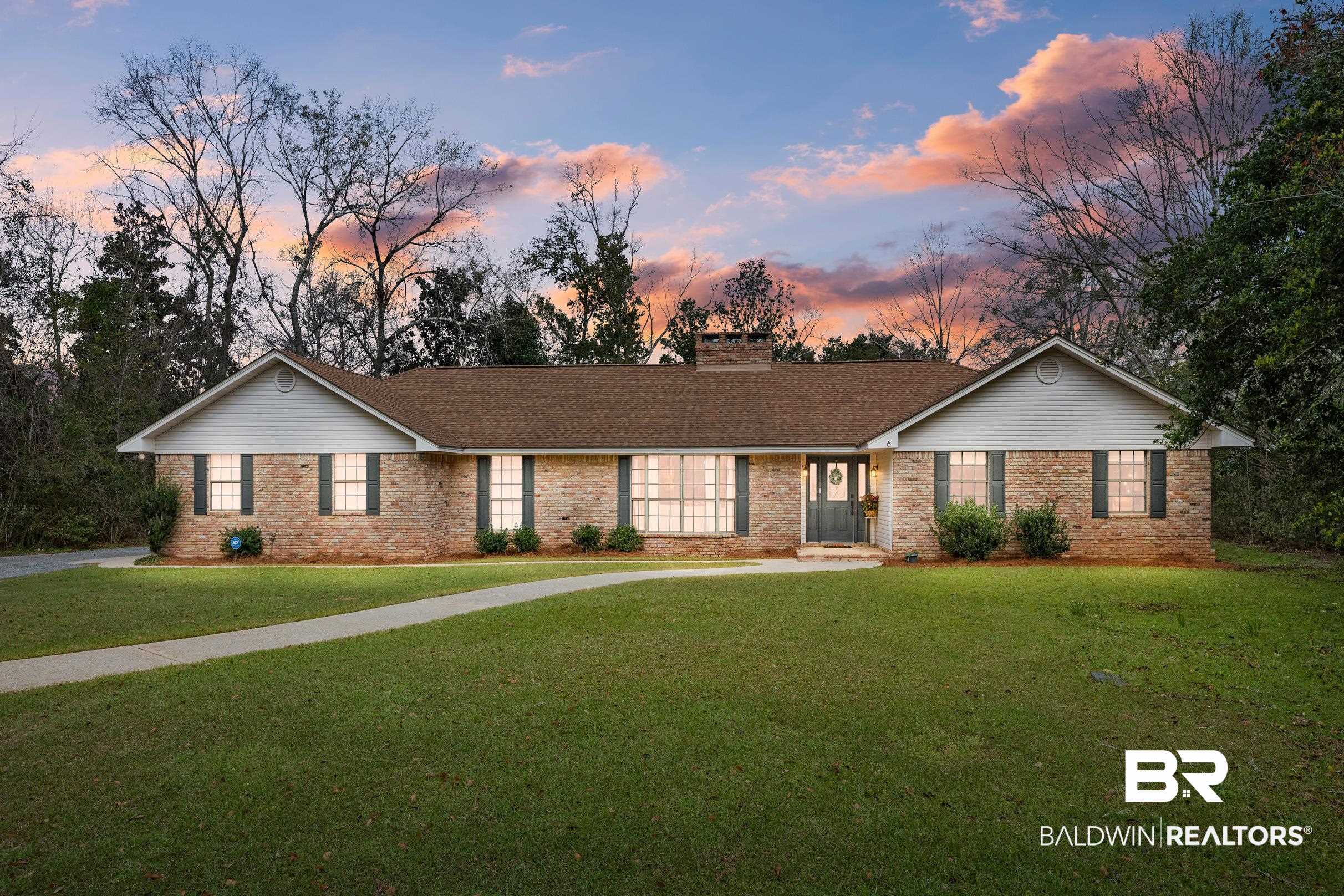 6 Wren Circle Foley, AL 36535 - Photo 1 of 55 Single story home featuring brick siding, a chimney, a front lawn, and roof with shingles