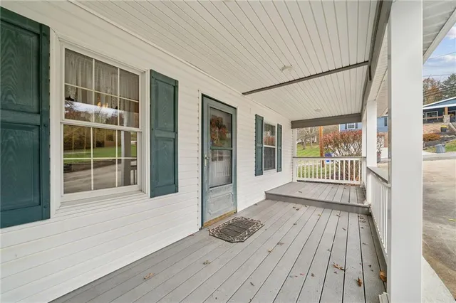 a view of a house with a balcony