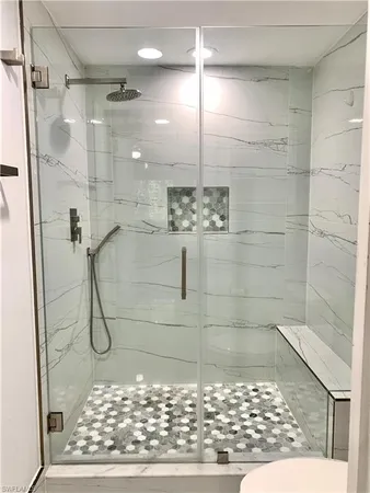 a bathroom with a shower