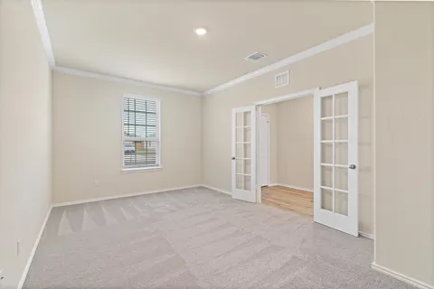 an empty room with windows
