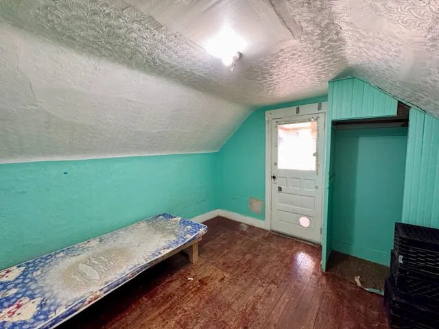 a view of a room with cabinets