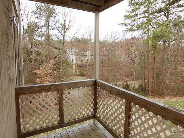 3702 Chimney Ridge Place, Unit 104 Durham, NC 27713 - Photo 7 of 12 This elevated deck overlooks the wooded area and the walking trails.