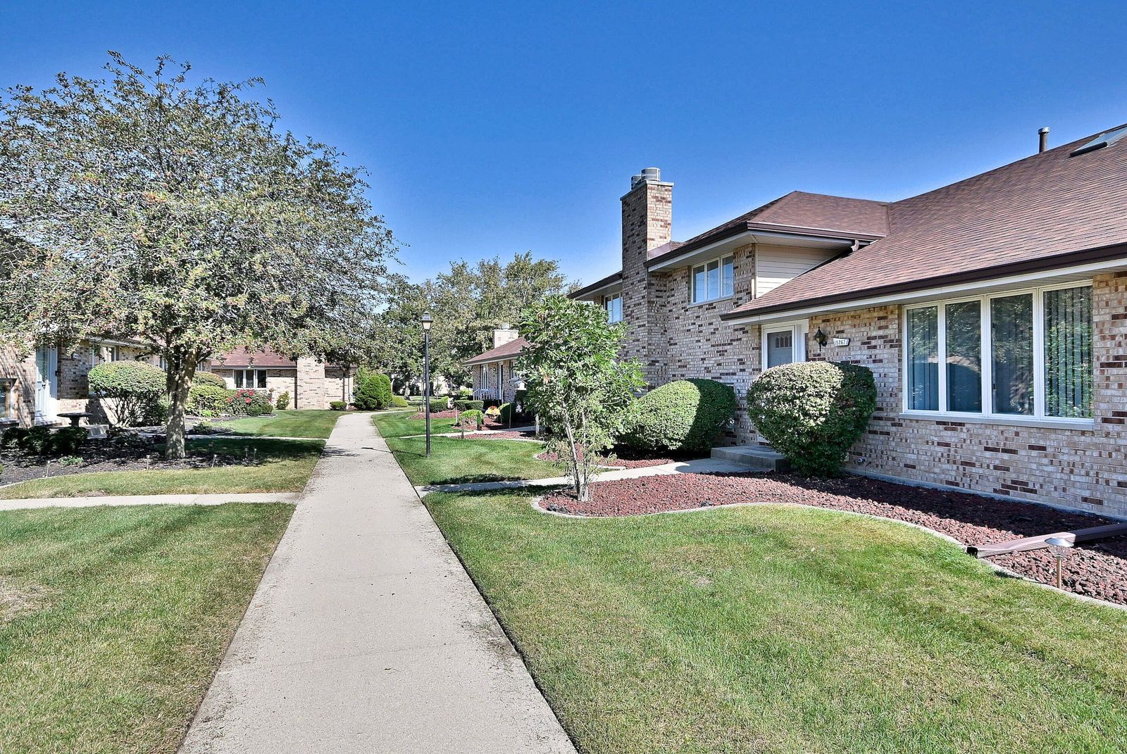 15262 74th Avenue, Unit 36 Orland Park, IL 60462 - Photo 25 of 25 a front view of a house with a yard and potted plants