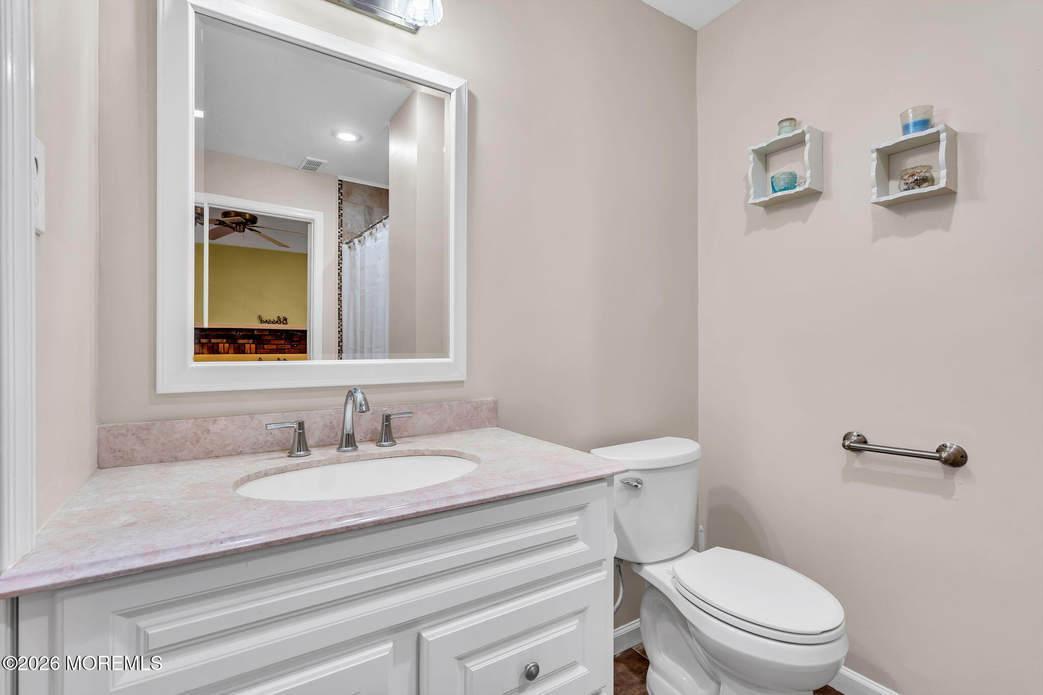 96 Yellowbank Road Toms River, NJ 08753 - Photo 23 of 45 a bathroom with a granite countertop toilet sink and mirror