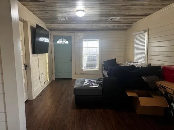 a living room with furniture