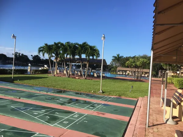 a view of lake from a city