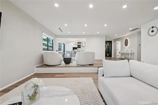 a large white room with a large window