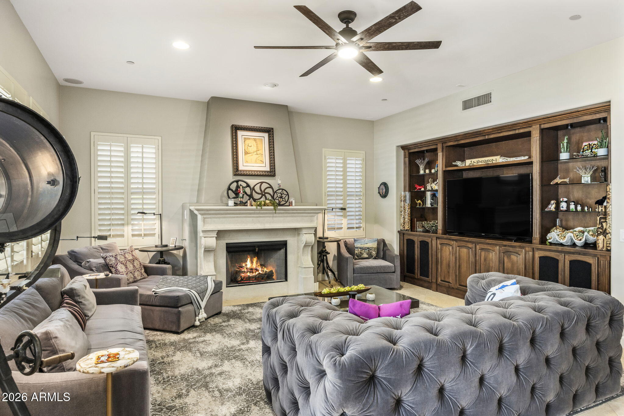 9488 East Canyon View Road Scottsdale, AZ 85255 - Photo 27 of 38 Family Room w/Fireplace