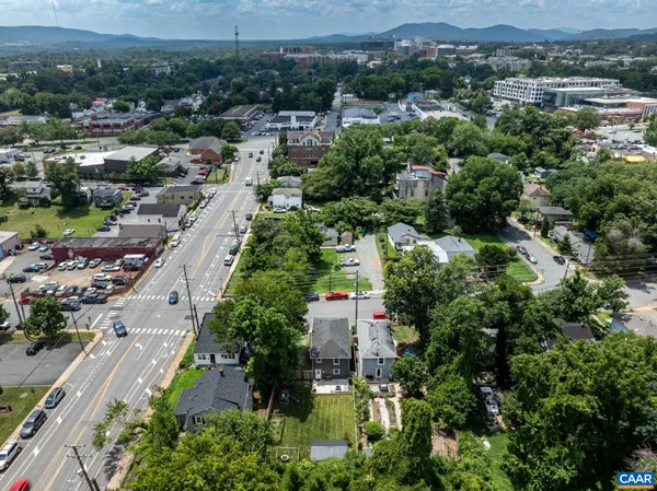 an aerial view of a city with lots of residential buildings