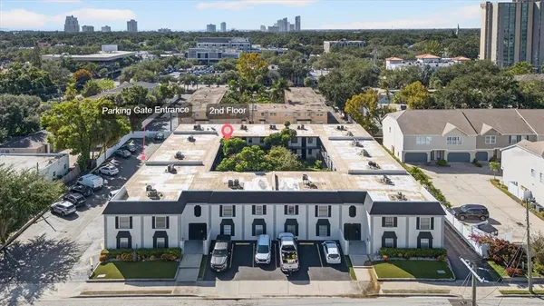 an aerial view of multiple house