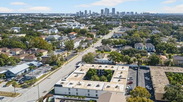 an aerial view of a city