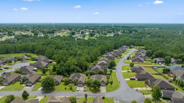 an aerial view of multiple house
