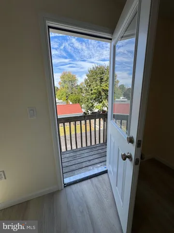 a view of a wooden door
