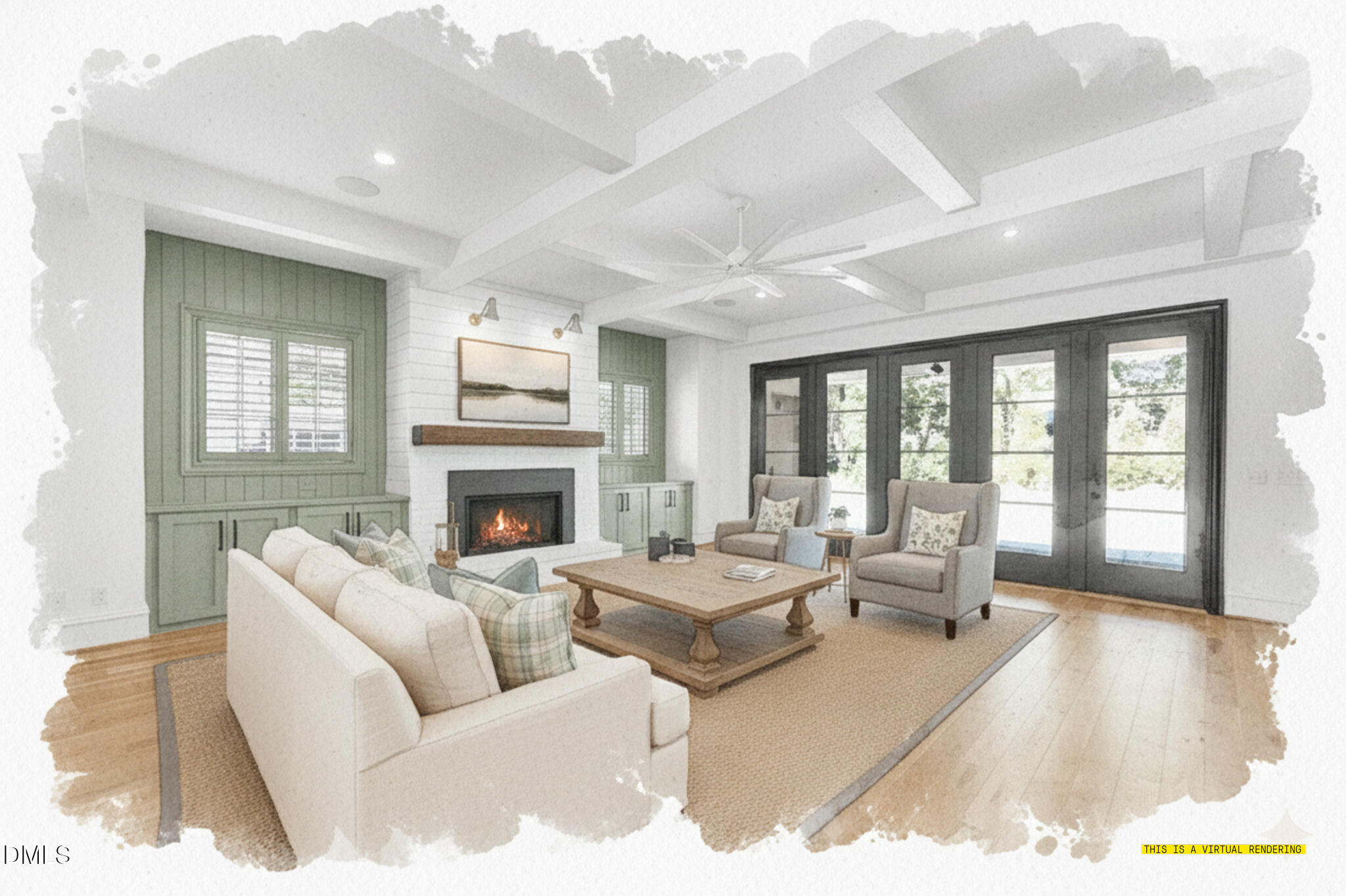 4 Chantilly Place Durham, NC 27707 - Photo 5 of 16 a living room with furniture large window and a fireplace