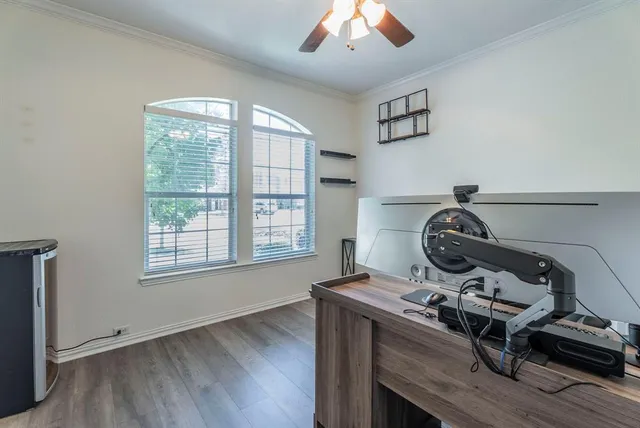 a view of workspace with a window