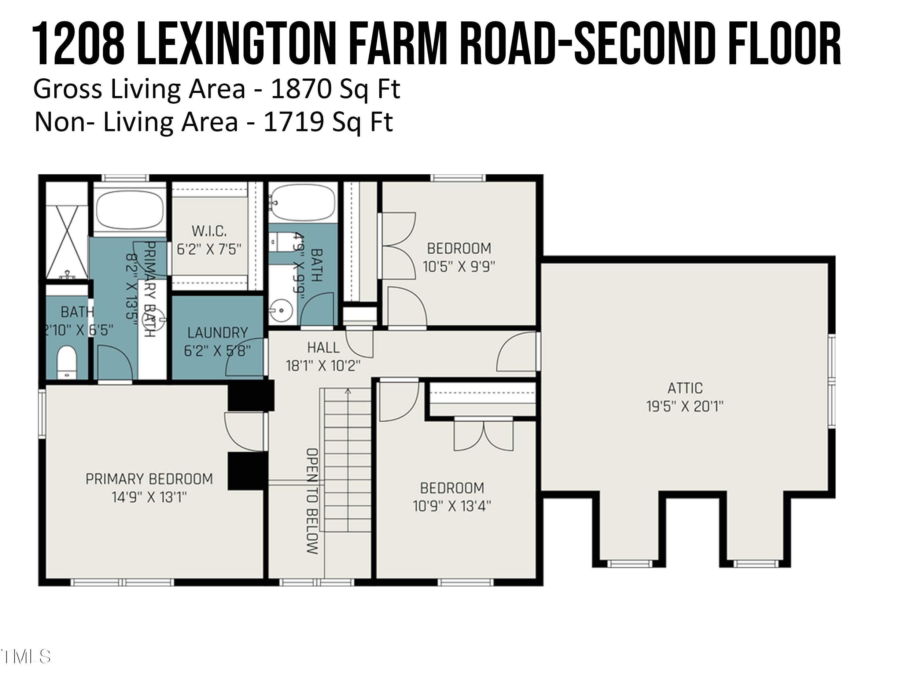 1208 Lexington Farm Road Apex, NC 27502 - Photo 26 of 28 Second Floor Layout