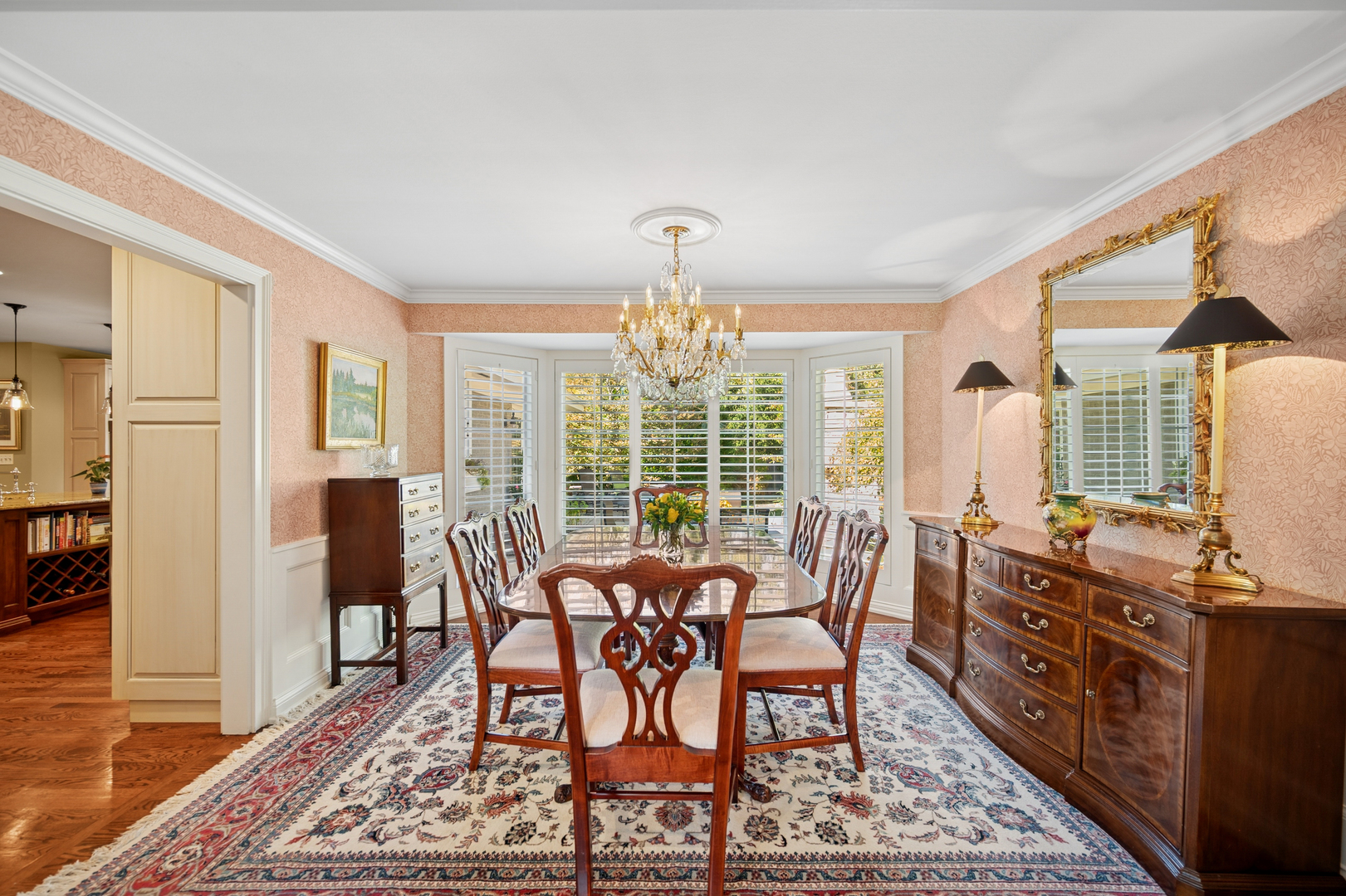 1144 Ranch Road Lake Forest, IL 60045 - Photo 10 of 41 a view of a dining room with furniture window and wooden floor