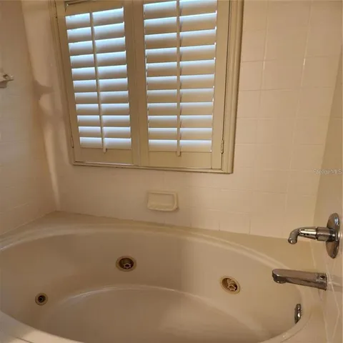 a bathroom with a tub